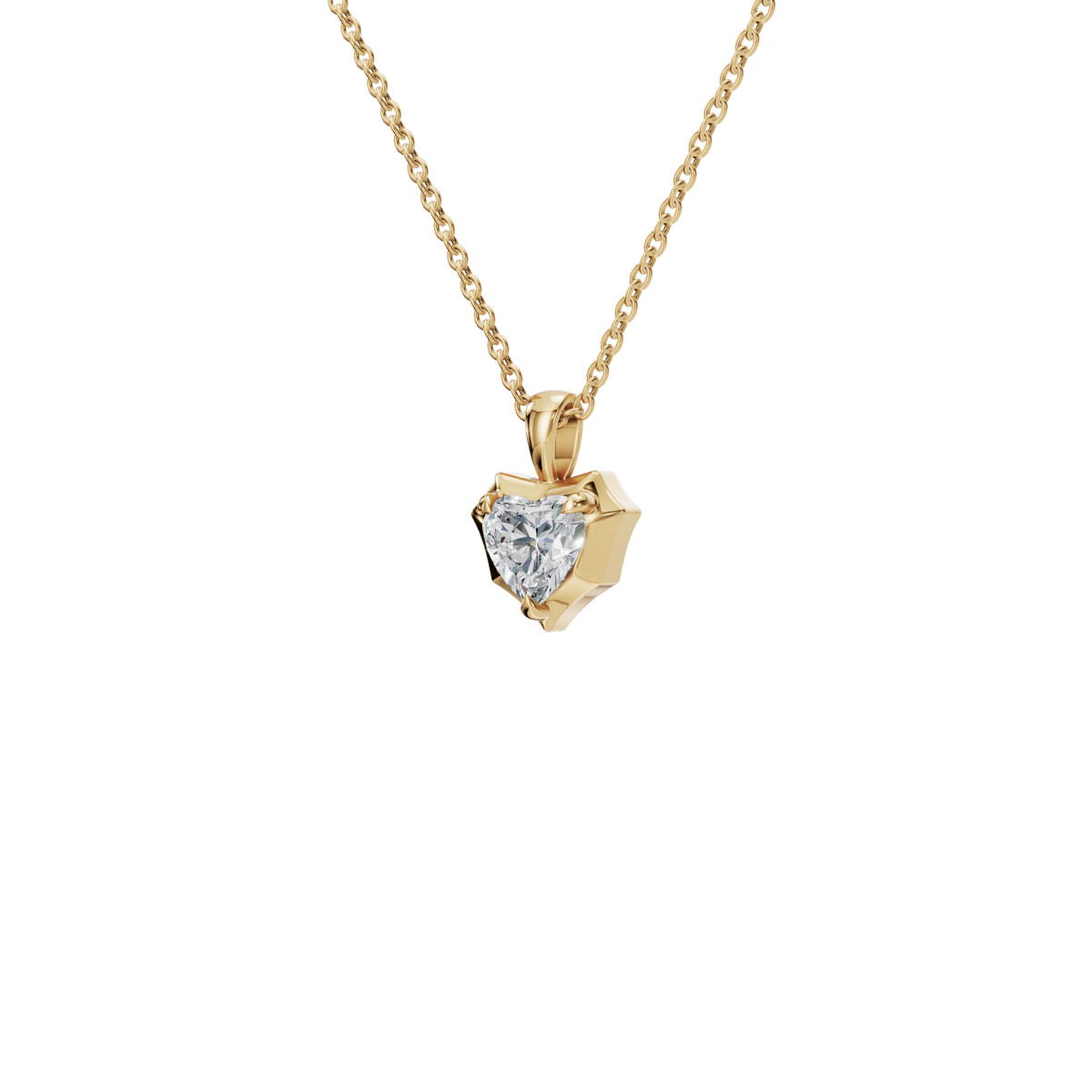 Heart Cut Diamond Pendant in Solid Gold | Lab Grown Diamond | Roomy's Jewelery (view 2)