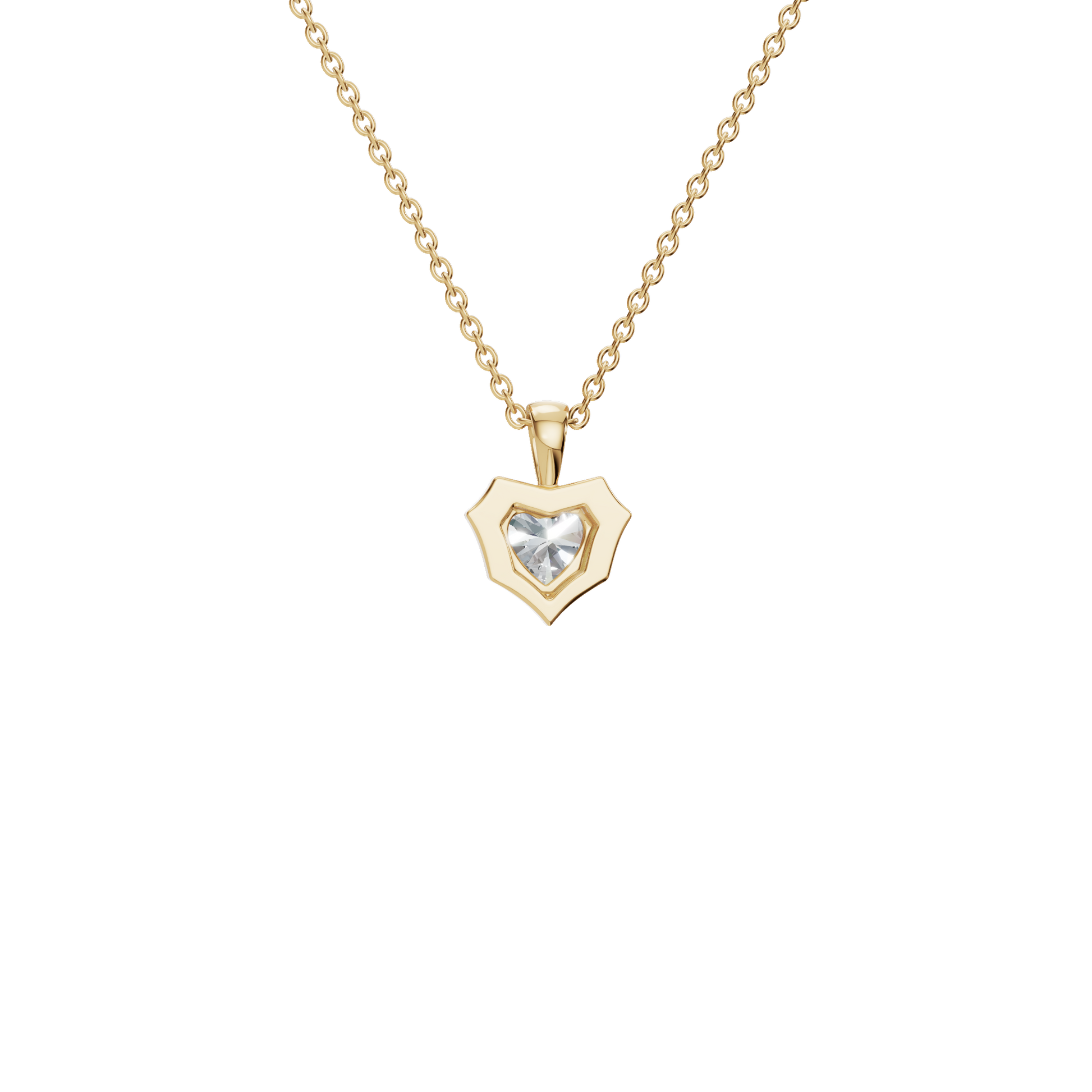 Heart Cut Diamond Pendant in Solid Gold | Lab Grown Diamond | Roomy's Jewelery (view 3)