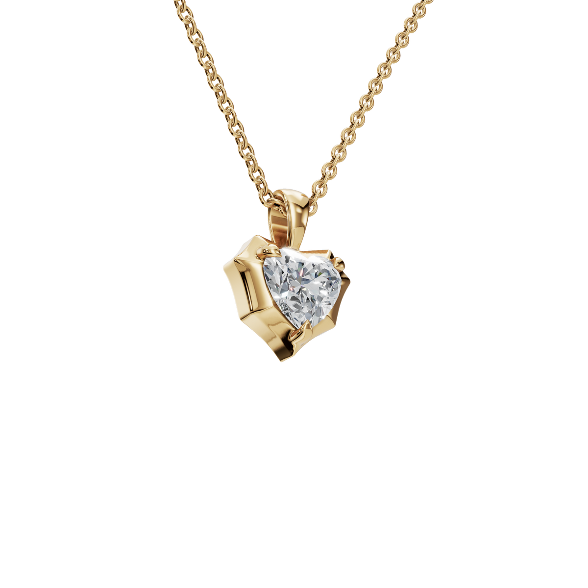 Heart Cut Diamond Pendant in Solid Gold | Lab Grown Diamond | Roomy's Jewelery (view 4)