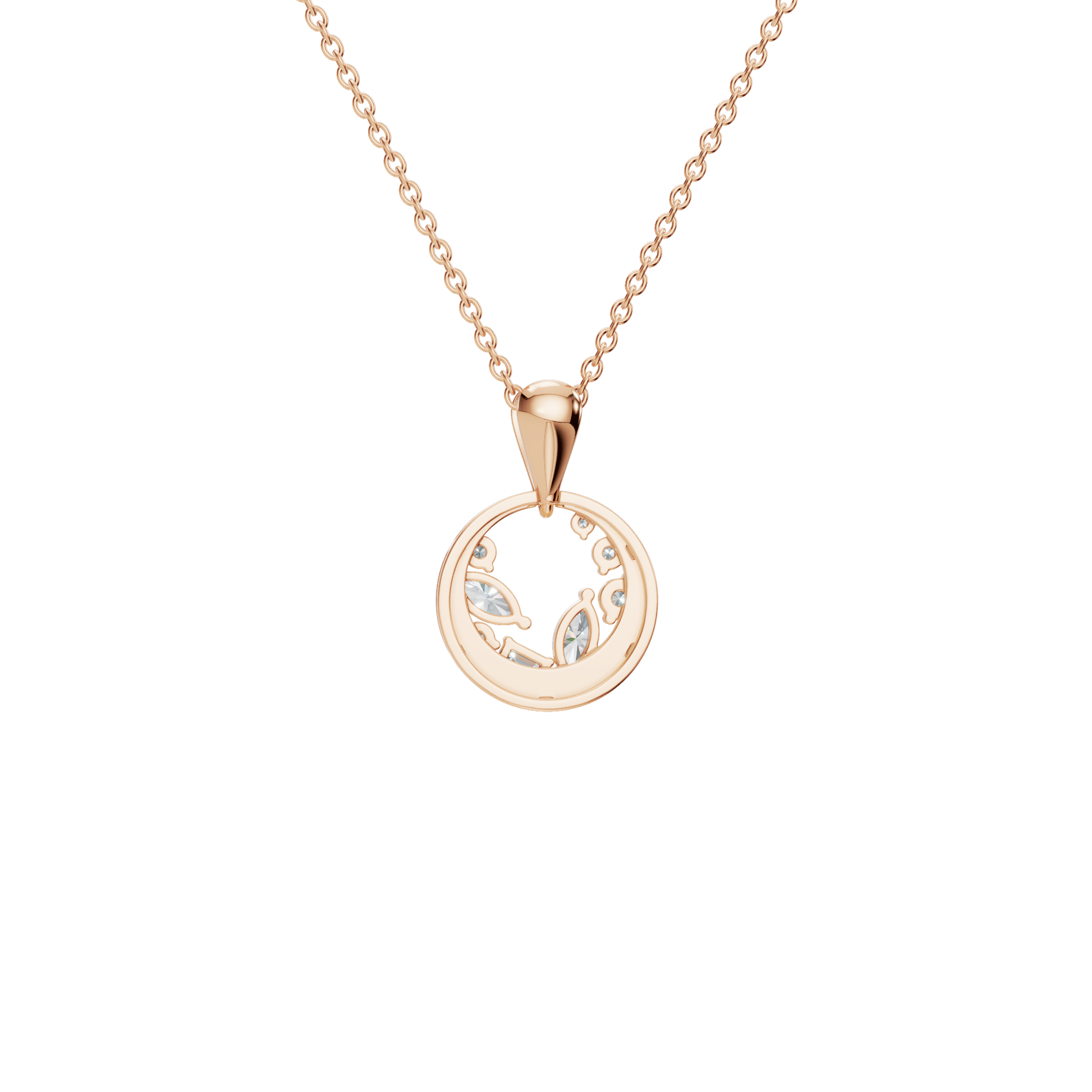 Halo Diamond Circle Pendant in Solid Gold | Lab Grown Diamond | Roomy's Jewelery (view 7)