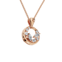 Halo Diamond Circle Pendant in Solid Gold | Lab Grown Diamond | Roomy's Jewelery (view 8)