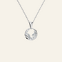 Halo Diamond Circle Pendant in Solid Gold | Lab Grown Diamond | Roomy's Jewelery (view 9)
