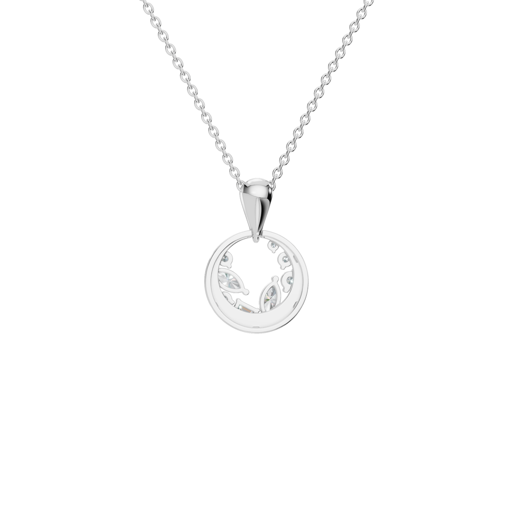 Halo Diamond Circle Pendant in Solid Gold | Lab Grown Diamond | Roomy's Jewelery (view 11)