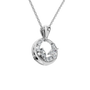 Halo Diamond Circle Pendant in Solid Gold | Lab Grown Diamond | Roomy's Jewelery (view 12)