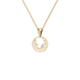 Halo Diamond Circle Pendant in Solid Gold | Lab Grown Diamond | Roomy's Jewelery (view 3)