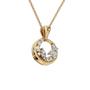Halo Diamond Circle Pendant in Solid Gold | Lab Grown Diamond | Roomy's Jewelery (view 4)