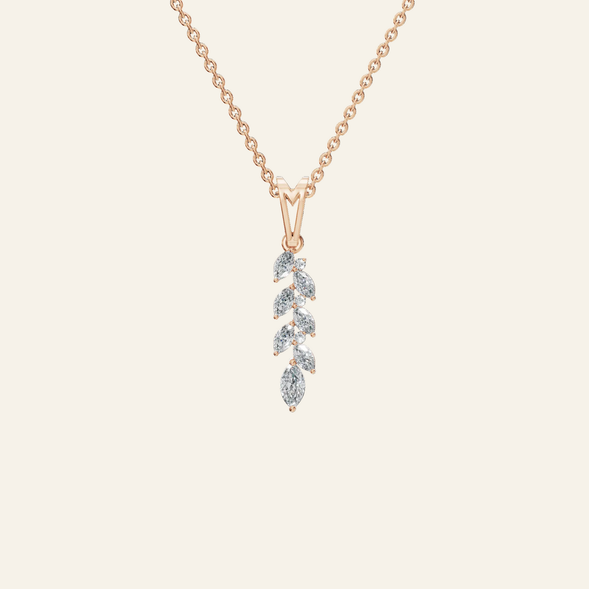 Marquise Diamond Cluster Pendant in Solid Gold | Lab Grown Diamond | Roomy's Jewelery (view 5)