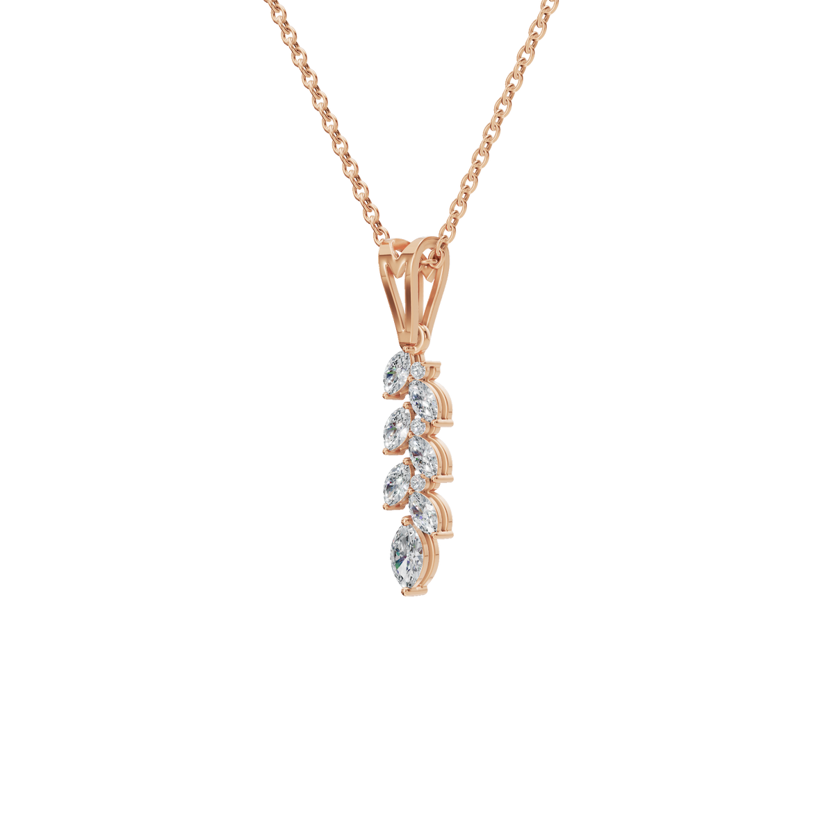 Marquise Diamond Cluster Pendant in Solid Gold | Lab Grown Diamond | Roomy's Jewelery (view 6)