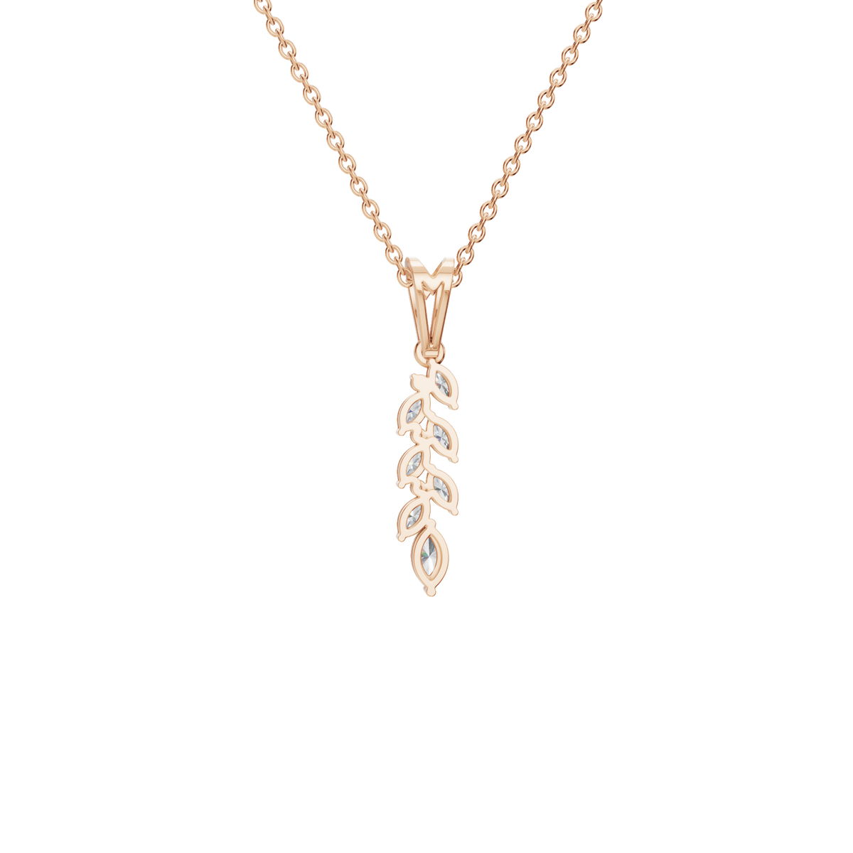 Marquise Diamond Cluster Pendant in Solid Gold | Lab Grown Diamond | Roomy's Jewelery (view 7)