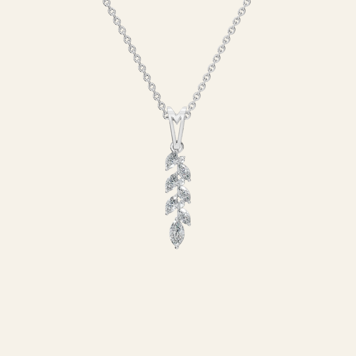 Marquise Diamond Cluster Pendant in Solid Gold | Lab Grown Diamond | Roomy's Jewelery (view 9)