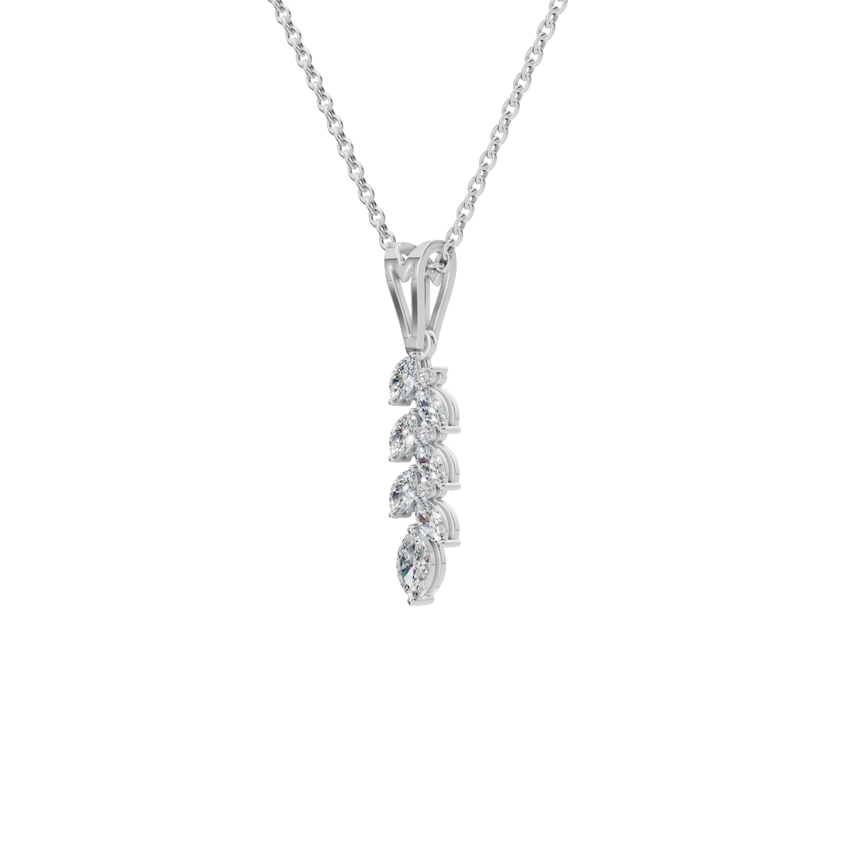 Marquise Diamond Cluster Pendant in Solid Gold | Lab Grown Diamond | Roomy's Jewelery (view 10)