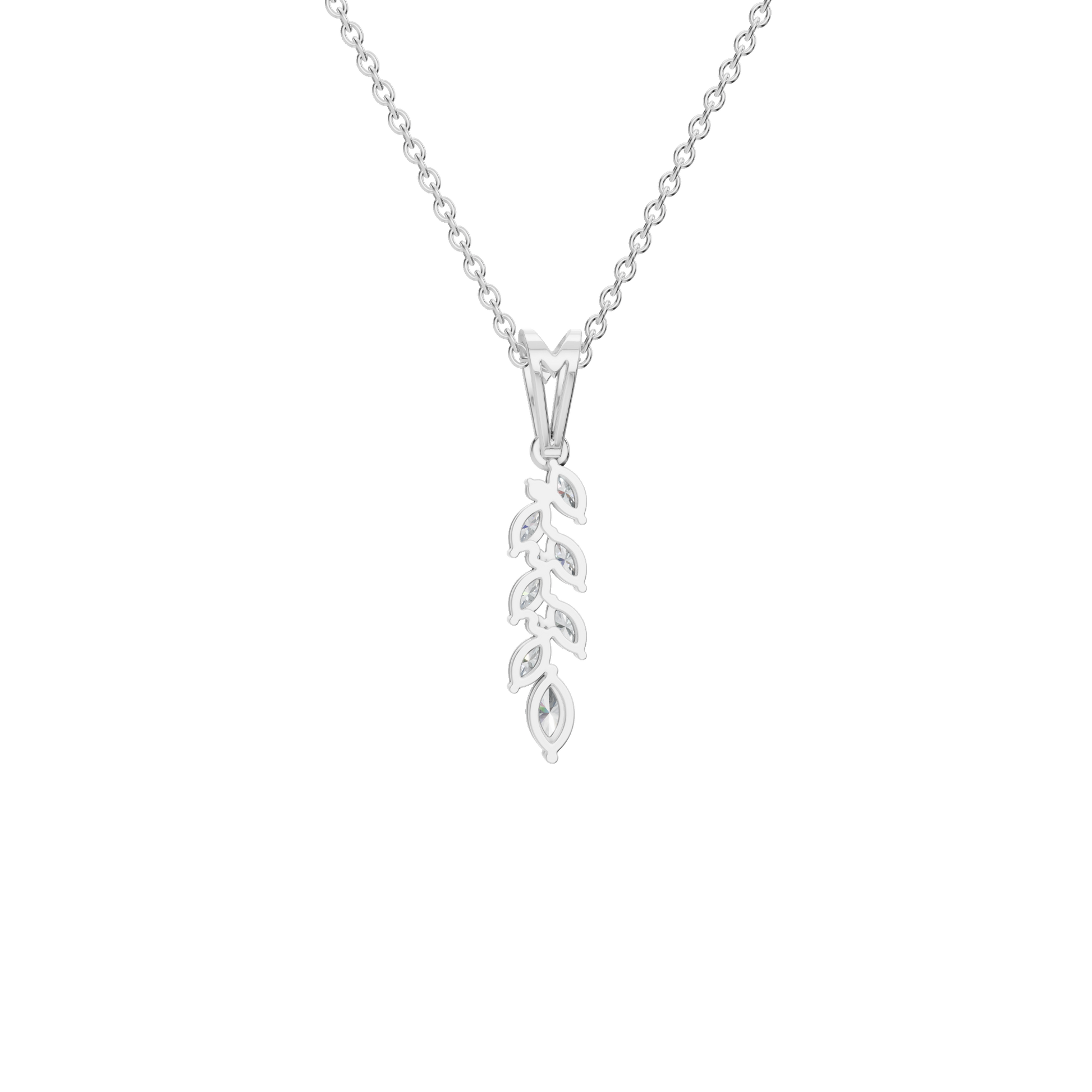 Marquise Diamond Cluster Pendant in Solid Gold | Lab Grown Diamond | Roomy's Jewelery (view 11)