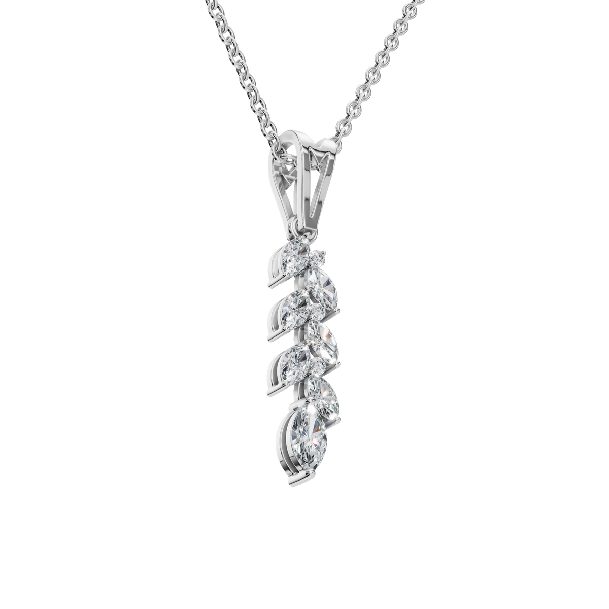 Marquise Diamond Cluster Pendant in Solid Gold | Lab Grown Diamond | Roomy's Jewelery (view 12)