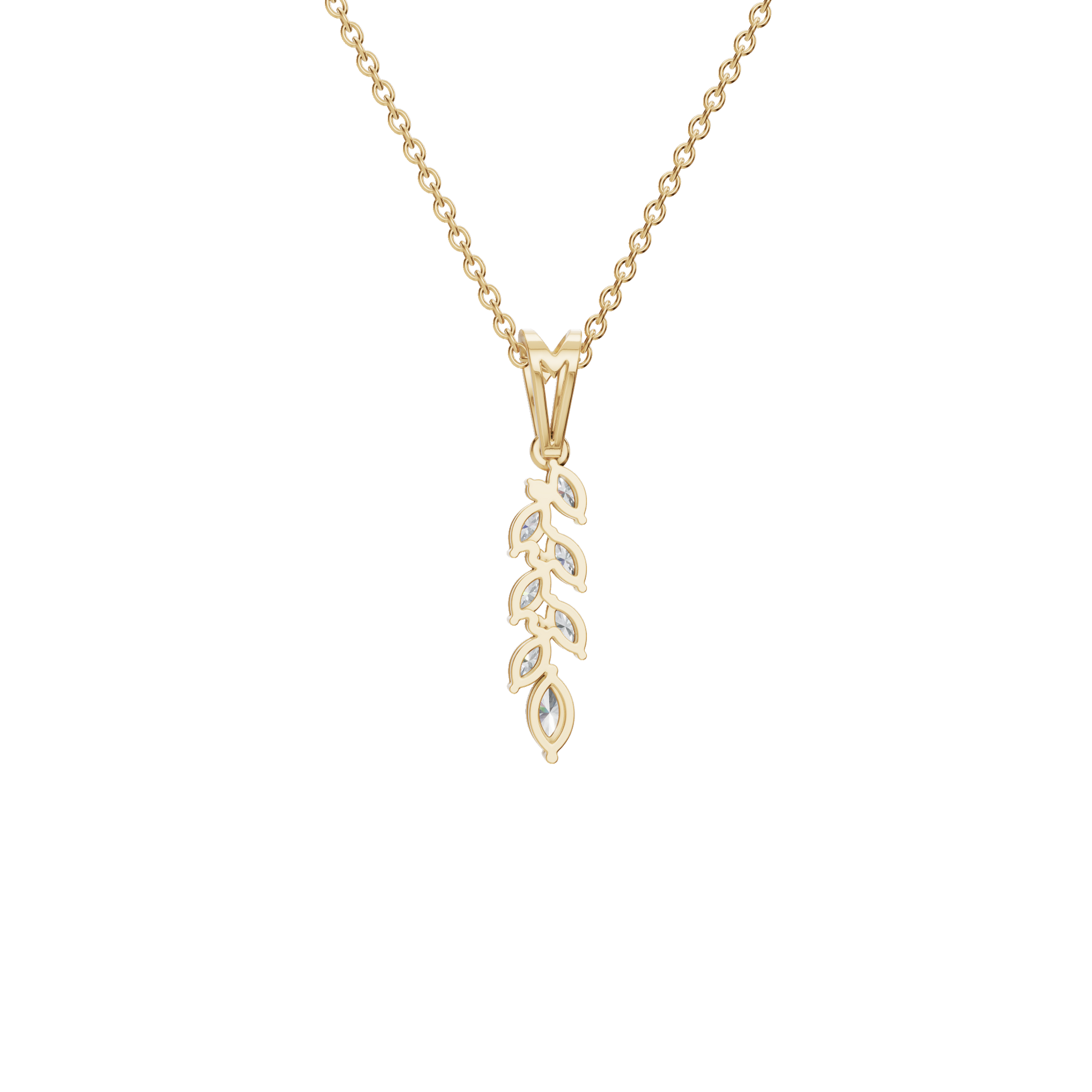 Marquise Diamond Cluster Pendant in Solid Gold | Lab Grown Diamond | Roomy's Jewelery (view 3)