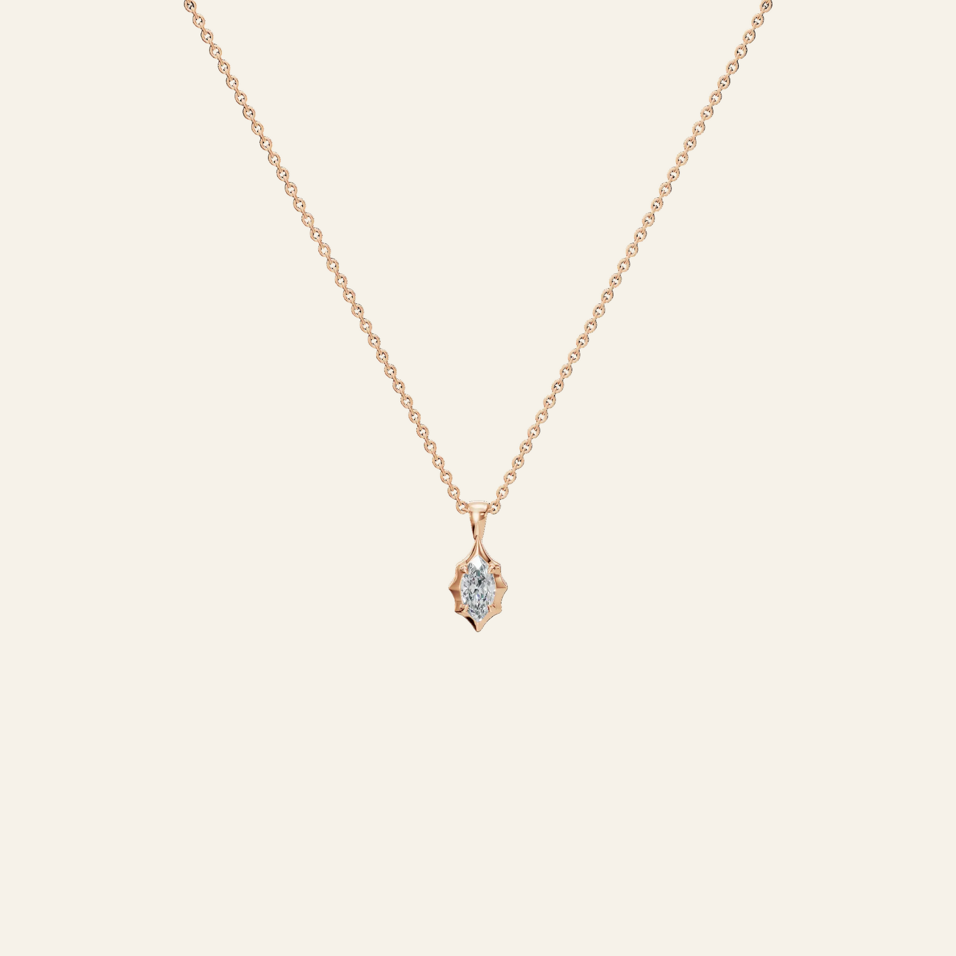 Liquid Diamonds Marquise Flow Pendant in Solid Gold | Lab Grown Diamond | Roomy's Jewelery (view 5)