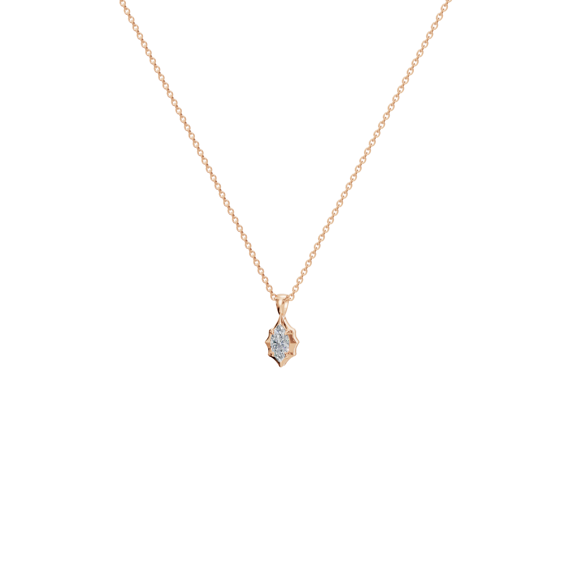 Liquid Diamonds Marquise Flow Pendant in Solid Gold | Lab Grown Diamond | Roomy's Jewelery (view 6)
