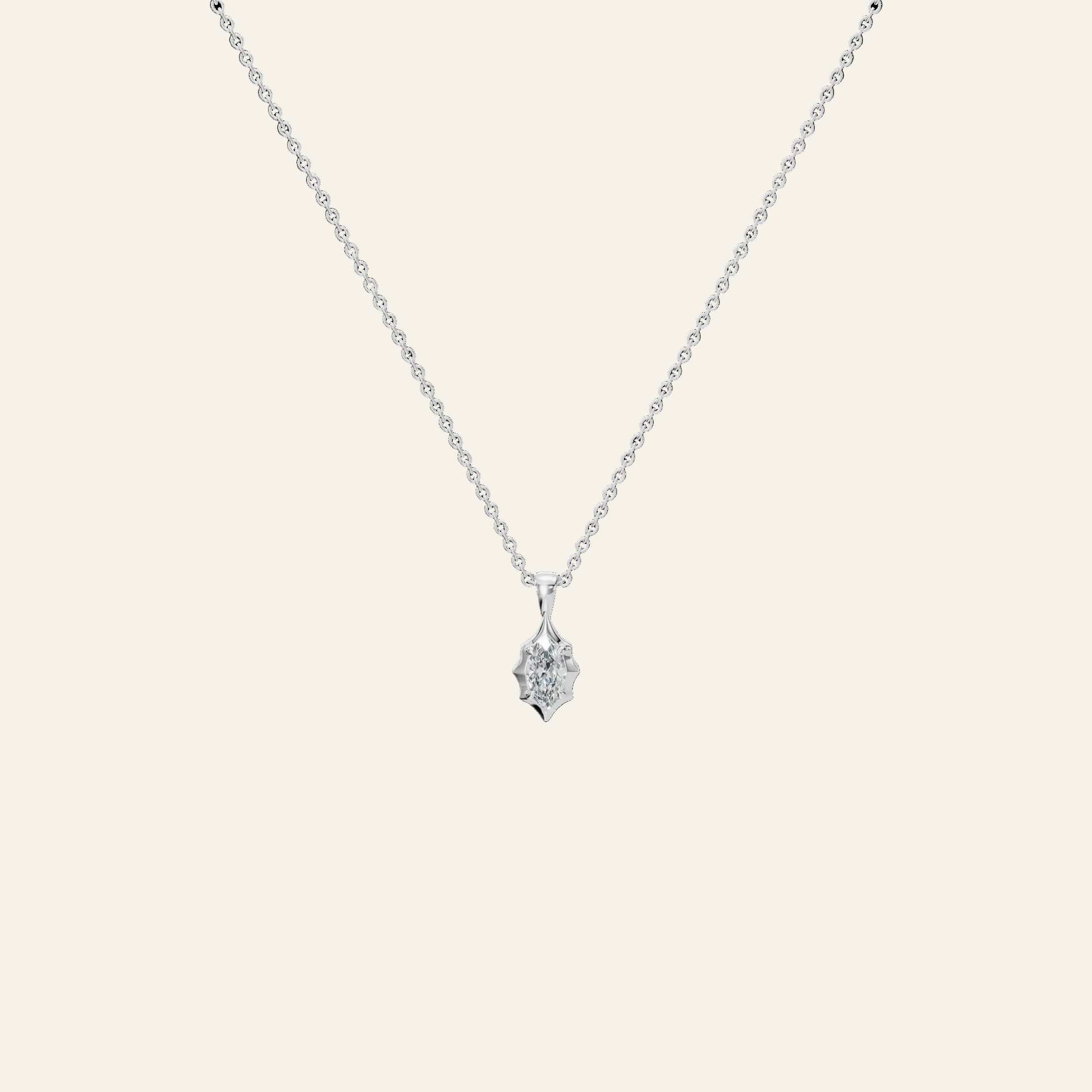 Liquid Diamonds Marquise Flow Pendant in Solid Gold | Lab Grown Diamond | Roomy's Jewelery (view 9)
