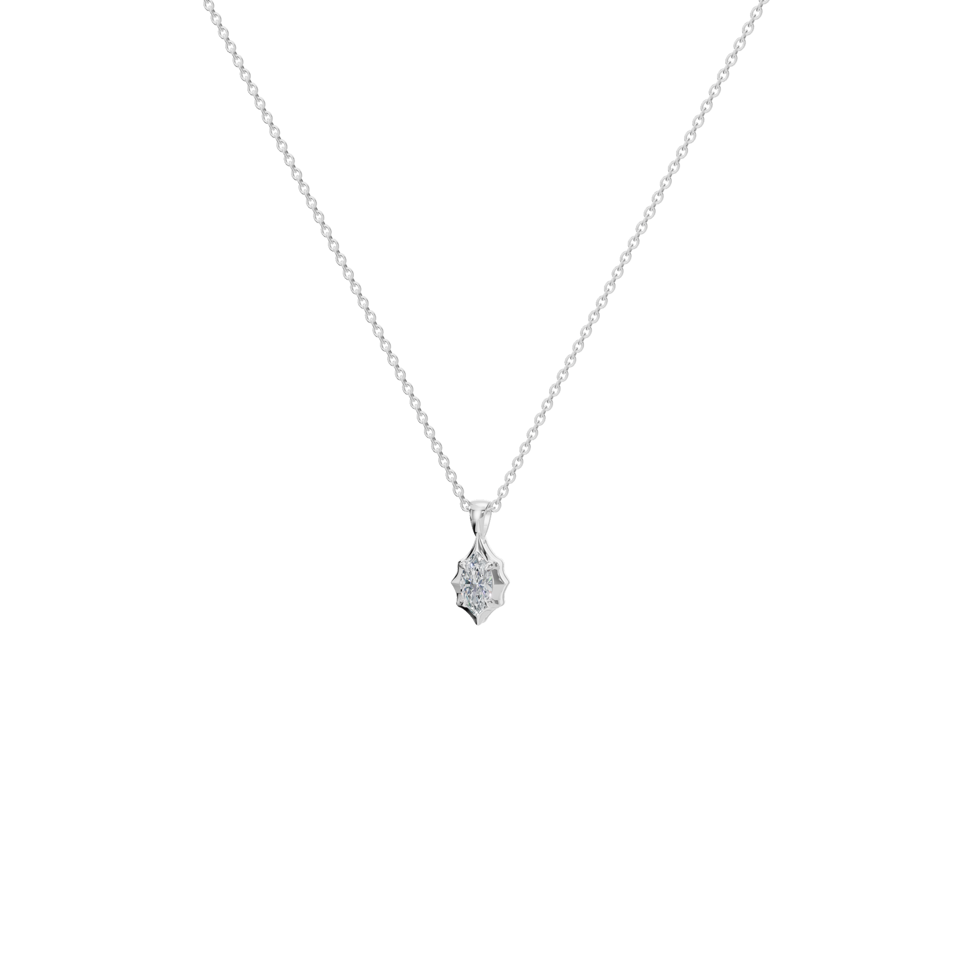 Liquid Diamonds Marquise Flow Pendant in Solid Gold | Lab Grown Diamond | Roomy's Jewelery (view 10)
