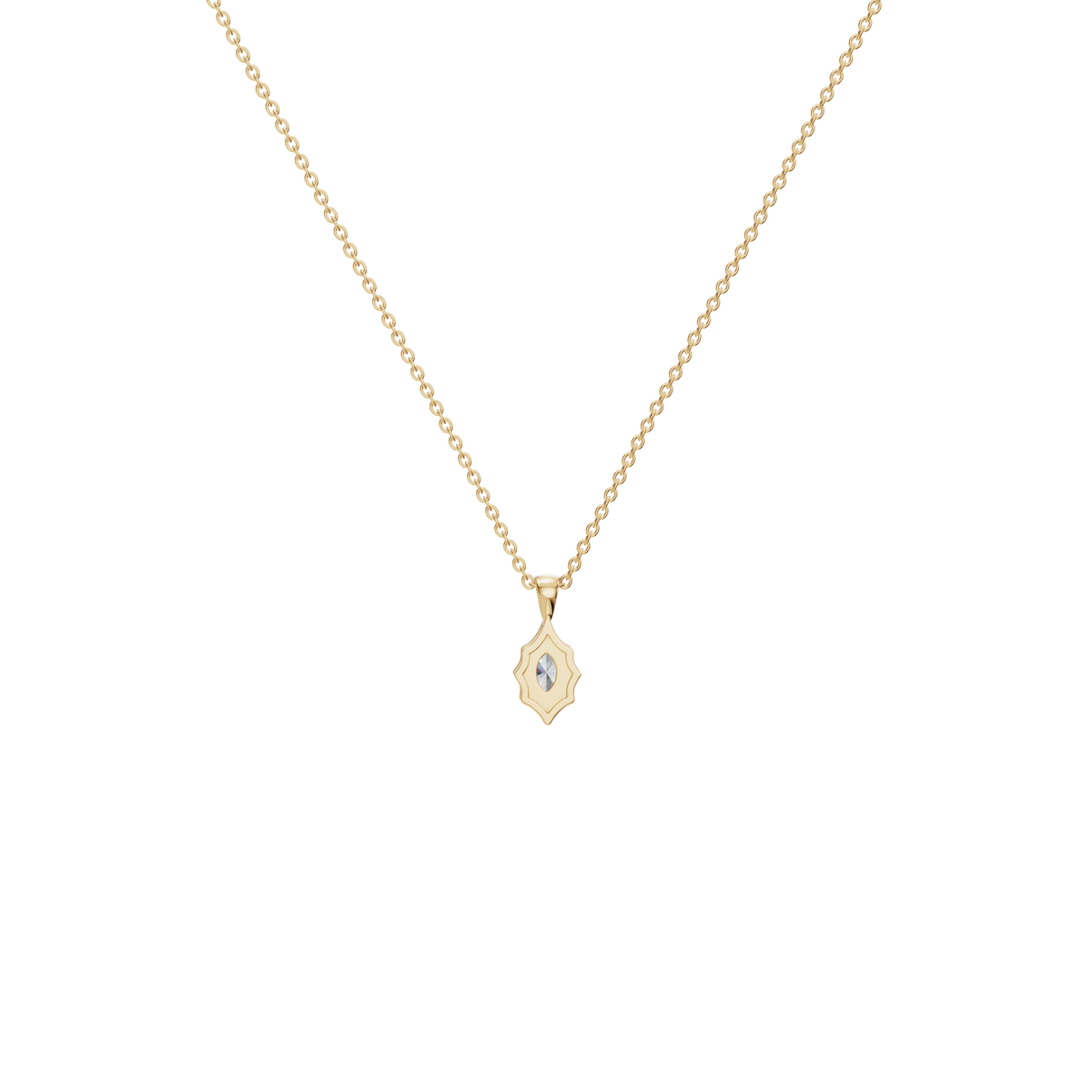 Liquid Diamonds Marquise Flow Pendant in Solid Gold | Lab Grown Diamond | Roomy's Jewelery (view 3)