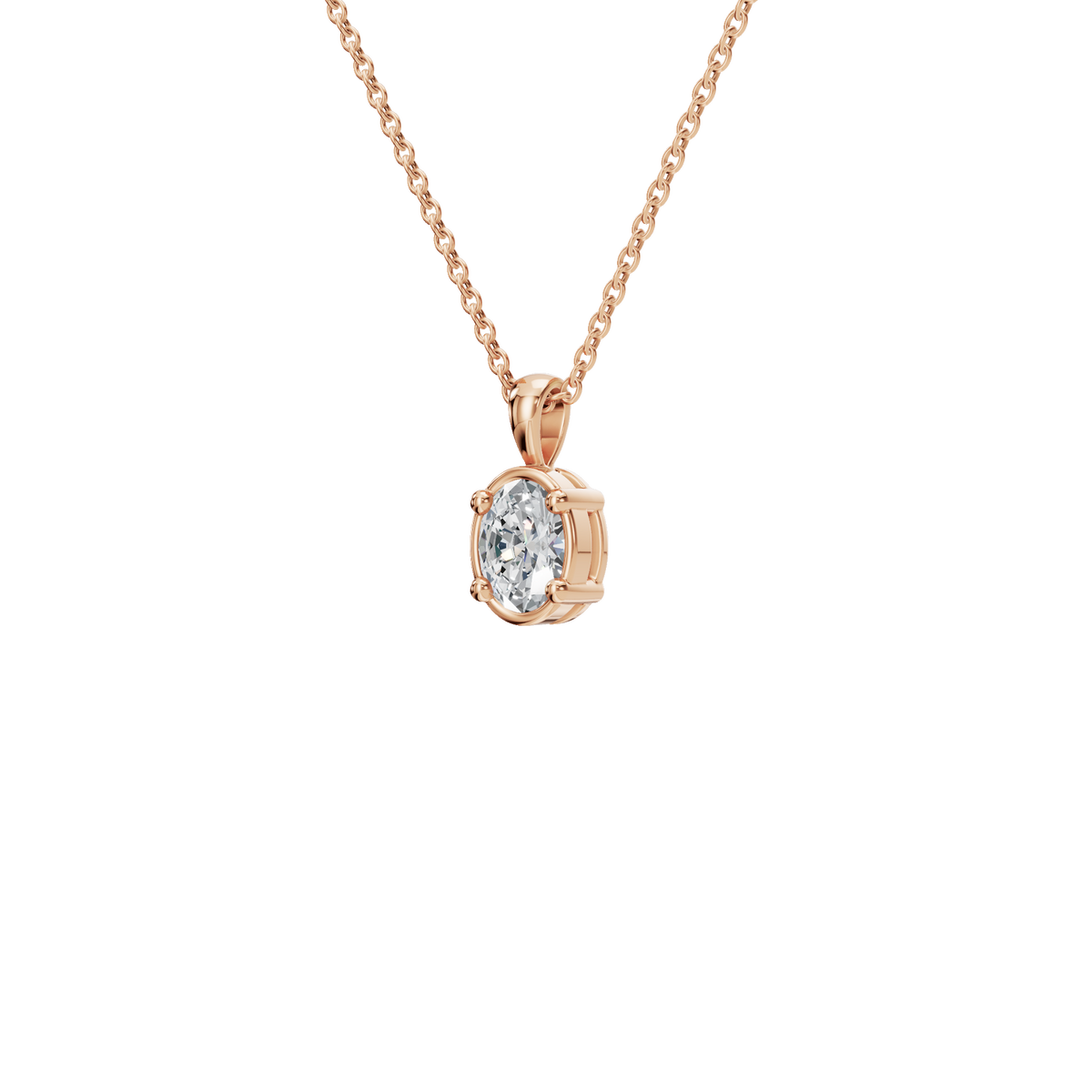 Oval Cut Diamond Solitaire Pendant in Solid Gold | Lab Grown Diamond | Roomy's Jewelery (view 6)