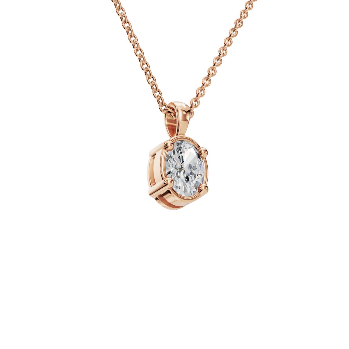 Oval Cut Diamond Solitaire Pendant in Solid Gold | Lab Grown Diamond | Roomy's Jewelery (view 8)