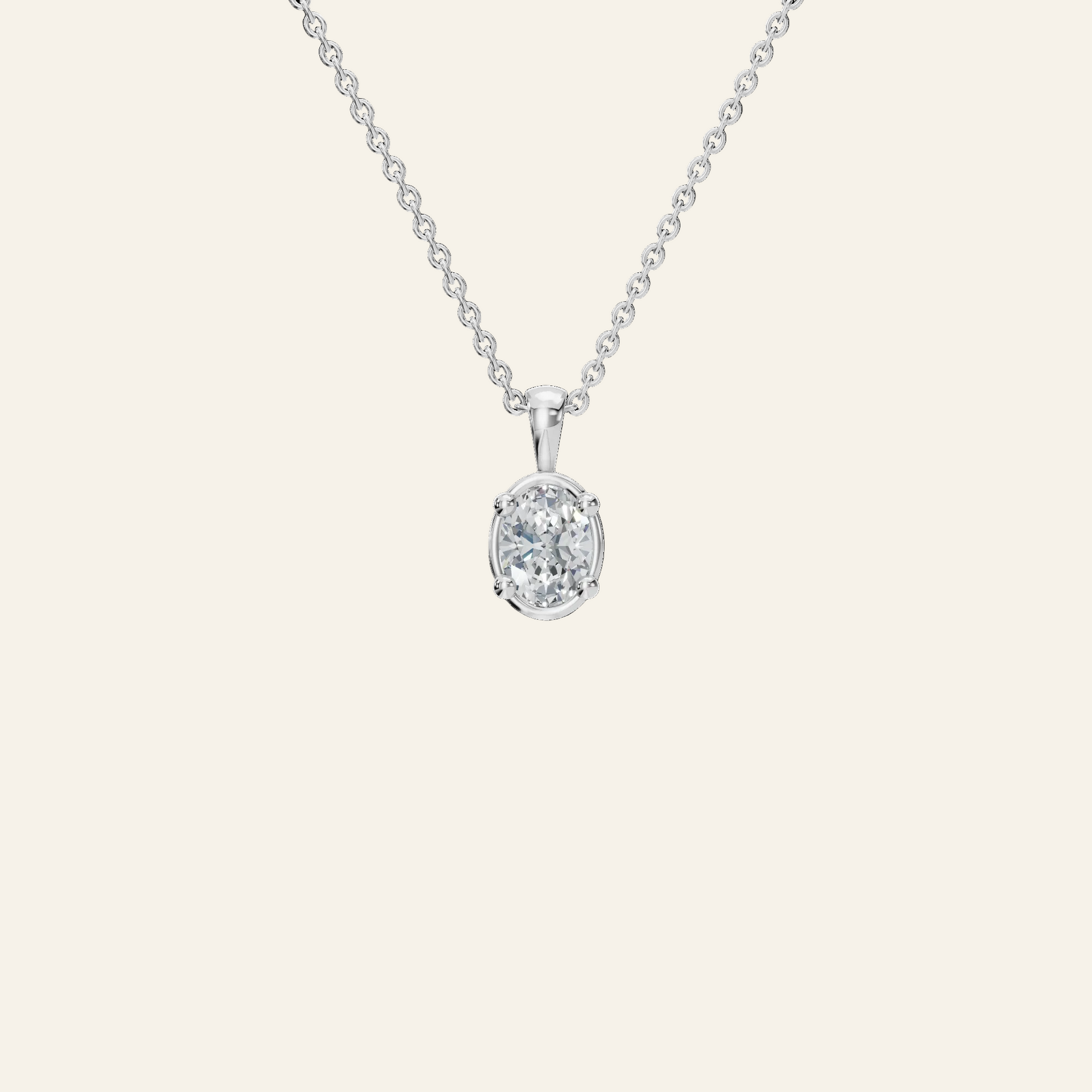 Oval Cut Diamond Solitaire Pendant in Solid Gold | Lab Grown Diamond | Roomy's Jewelery (view 9)