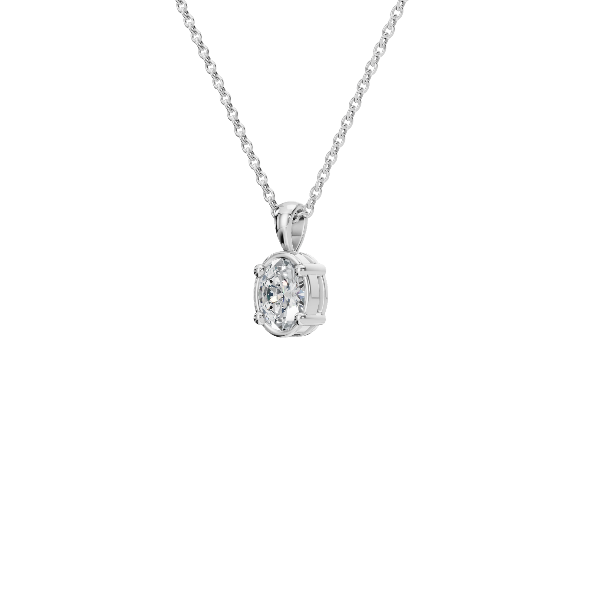 Oval Cut Diamond Solitaire Pendant in Solid Gold | Lab Grown Diamond | Roomy's Jewelery (view 10)