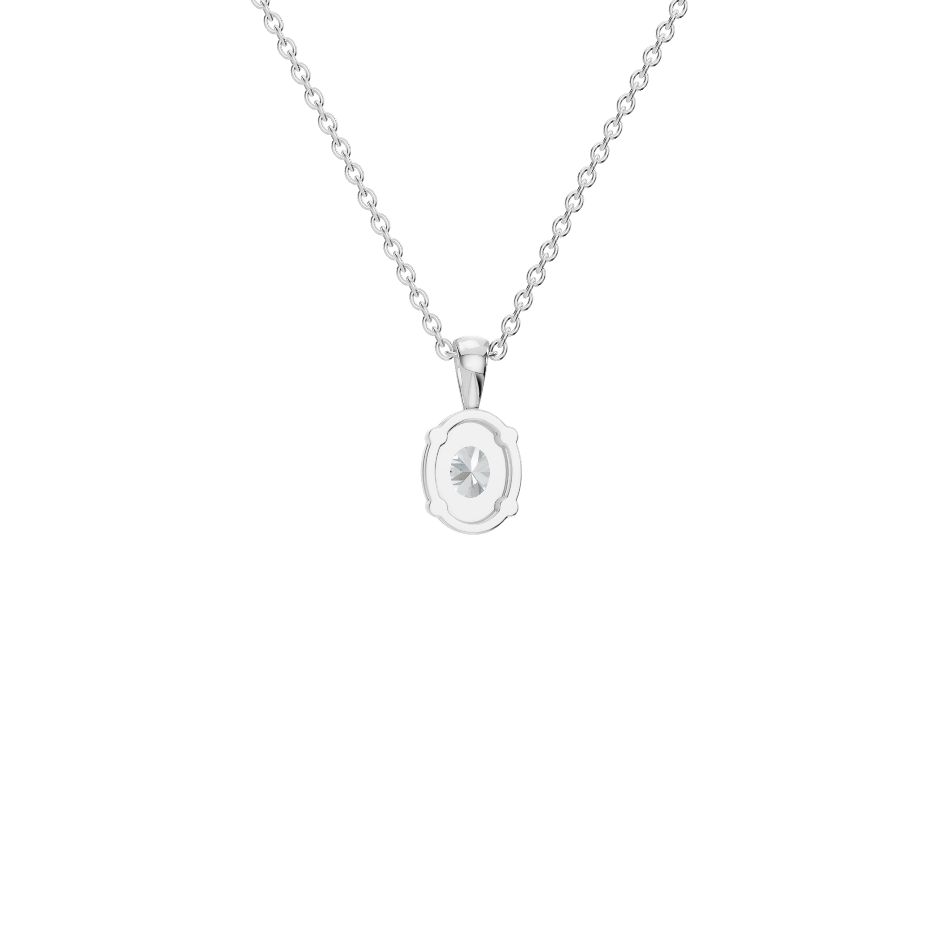 Oval Cut Diamond Solitaire Pendant in Solid Gold | Lab Grown Diamond | Roomy's Jewelery (view 11)