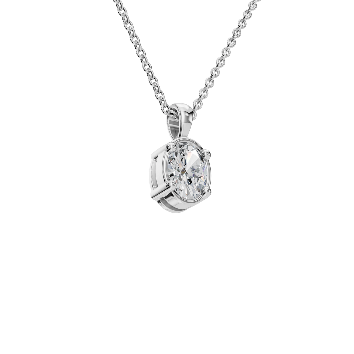 Oval Cut Diamond Solitaire Pendant in Solid Gold | Lab Grown Diamond | Roomy's Jewelery (view 12)