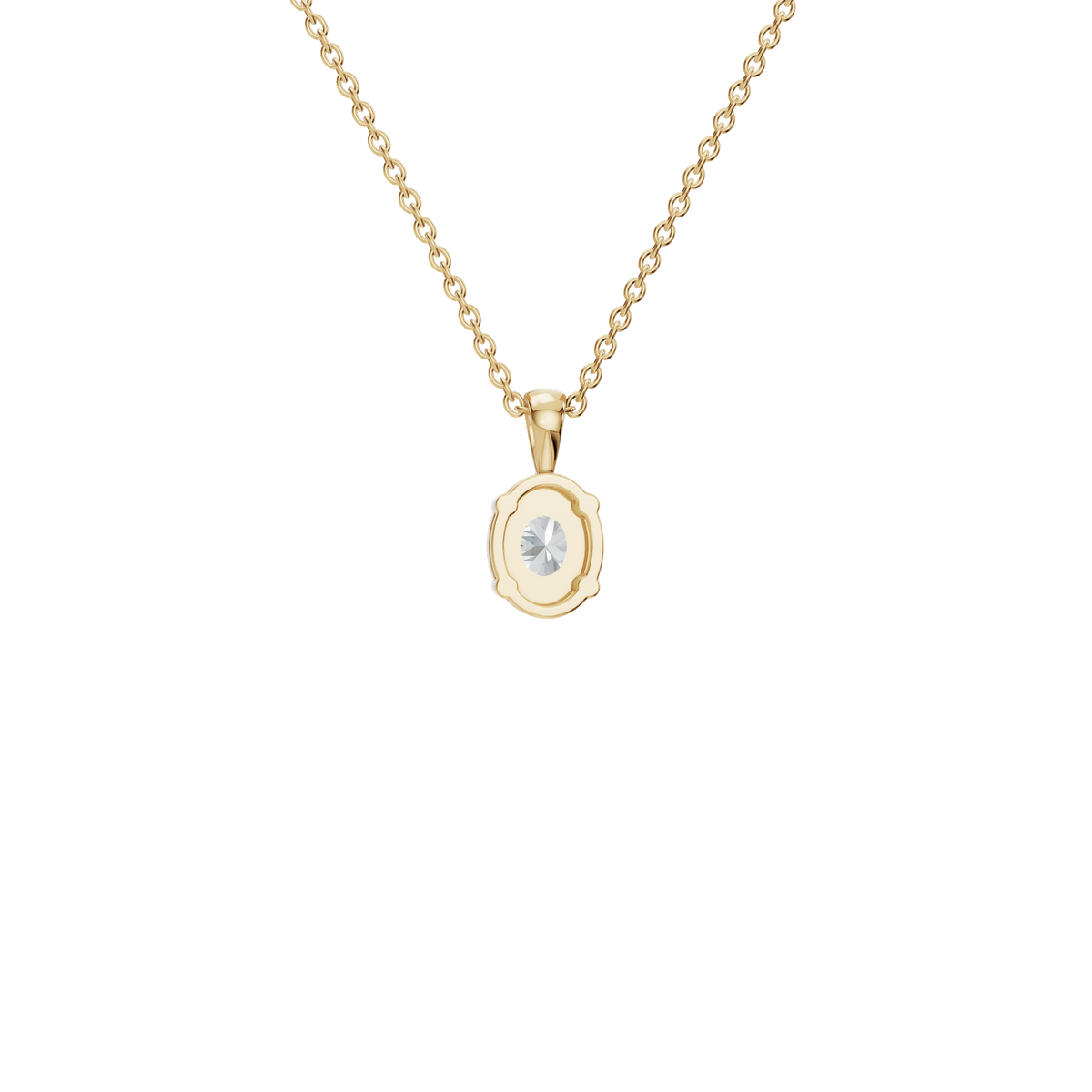 Oval Cut Diamond Solitaire Pendant in Solid Gold | Lab Grown Diamond | Roomy's Jewelery (view 3)