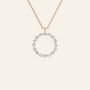 Halo Round Brilliant Diamond Circle Pendant in Solid Gold | Lab Grown Diamond | Roomy's Jewelery (view 5)