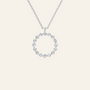 Halo Round Brilliant Diamond Circle Pendant in Solid Gold | Lab Grown Diamond | Roomy's Jewelery (view 9)