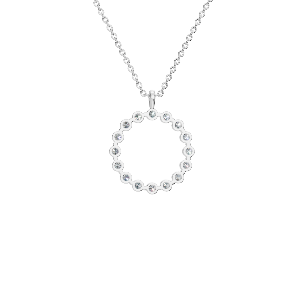 Halo Round Brilliant Diamond Circle Pendant in Solid Gold | Lab Grown Diamond | Roomy's Jewelery (view 11)