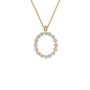 Halo Round Brilliant Diamond Circle Pendant in Solid Gold | Lab Grown Diamond | Roomy's Jewelery (view 2)