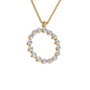 Halo Round Brilliant Diamond Circle Pendant in Solid Gold | Lab Grown Diamond | Roomy's Jewelery (view 4)