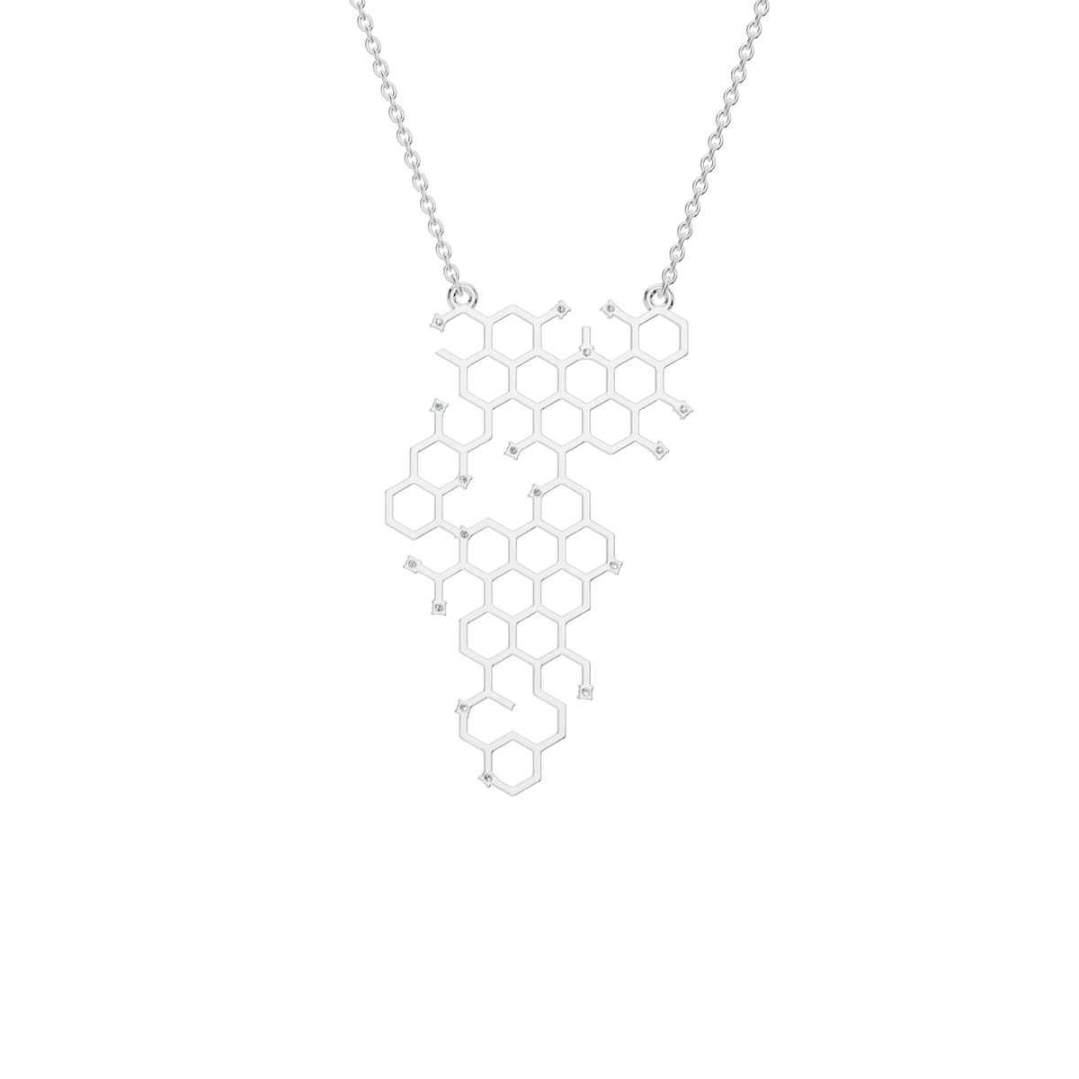 Honeycomb Geometric Diamond Pendant in Solid Gold | Lab Grown Diamond | Roomy's Jewelery (view 11)