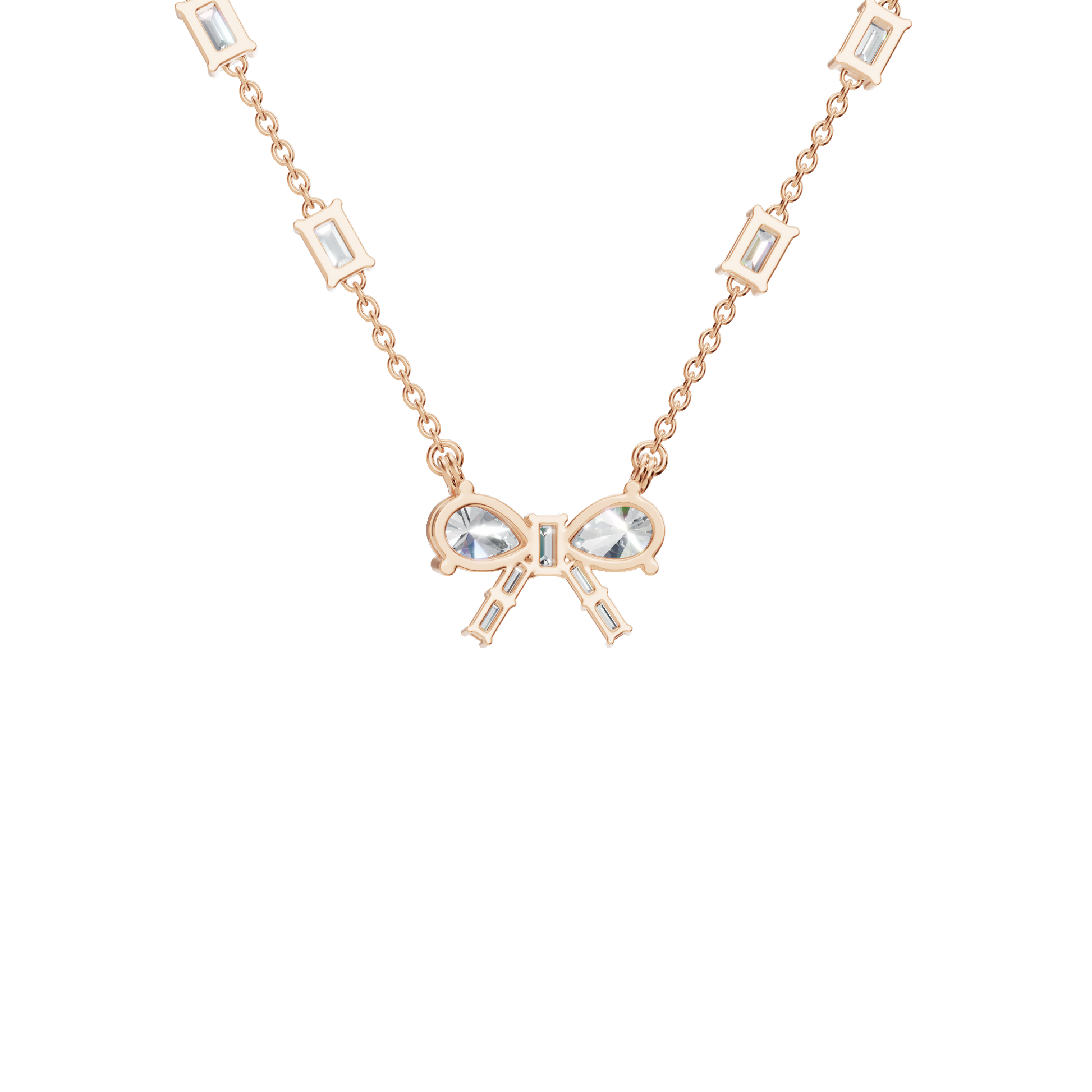 Ribbon & Baguette Diamond Statement Necklace in Solid Gold | Lab Grown Diamond | Roomy's Jewelery (view 7)