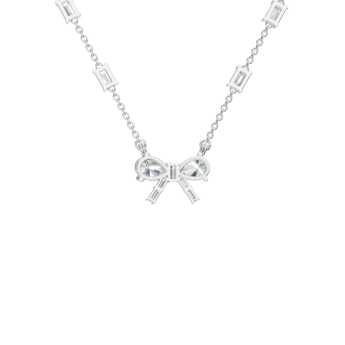 Ribbon & Baguette Diamond Statement Necklace in Solid Gold | Lab Grown Diamond | Roomy's Jewelery (view 11)