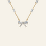 Ribbon & Baguette Diamond Statement Necklace in Yellow Gold | Lab Grown | Roomy's Jewelery