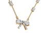 Ribbon & Baguette Diamond Statement Necklace in Solid Gold | Lab Grown Diamond | Roomy's Jewelery (view 4)