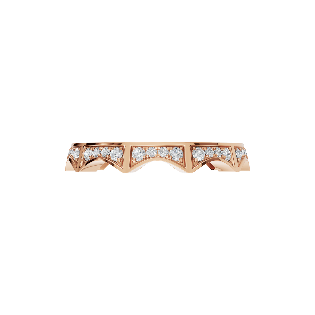 Crenelle Diamond Architectural Band in Rose Gold — Lab Grown | Roomy's Jewellery