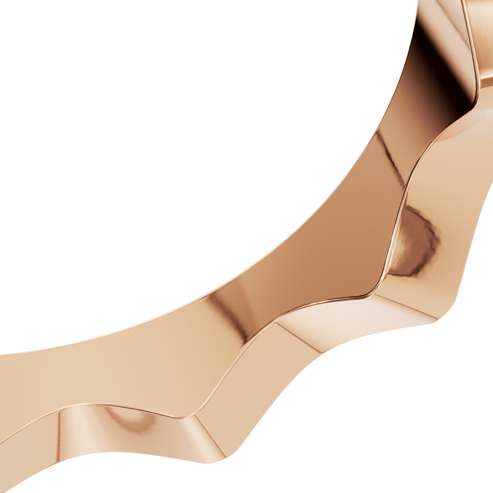 Crenelle Diamond Architectural Band in Rose Gold flat lay | Roomy's Jewellery