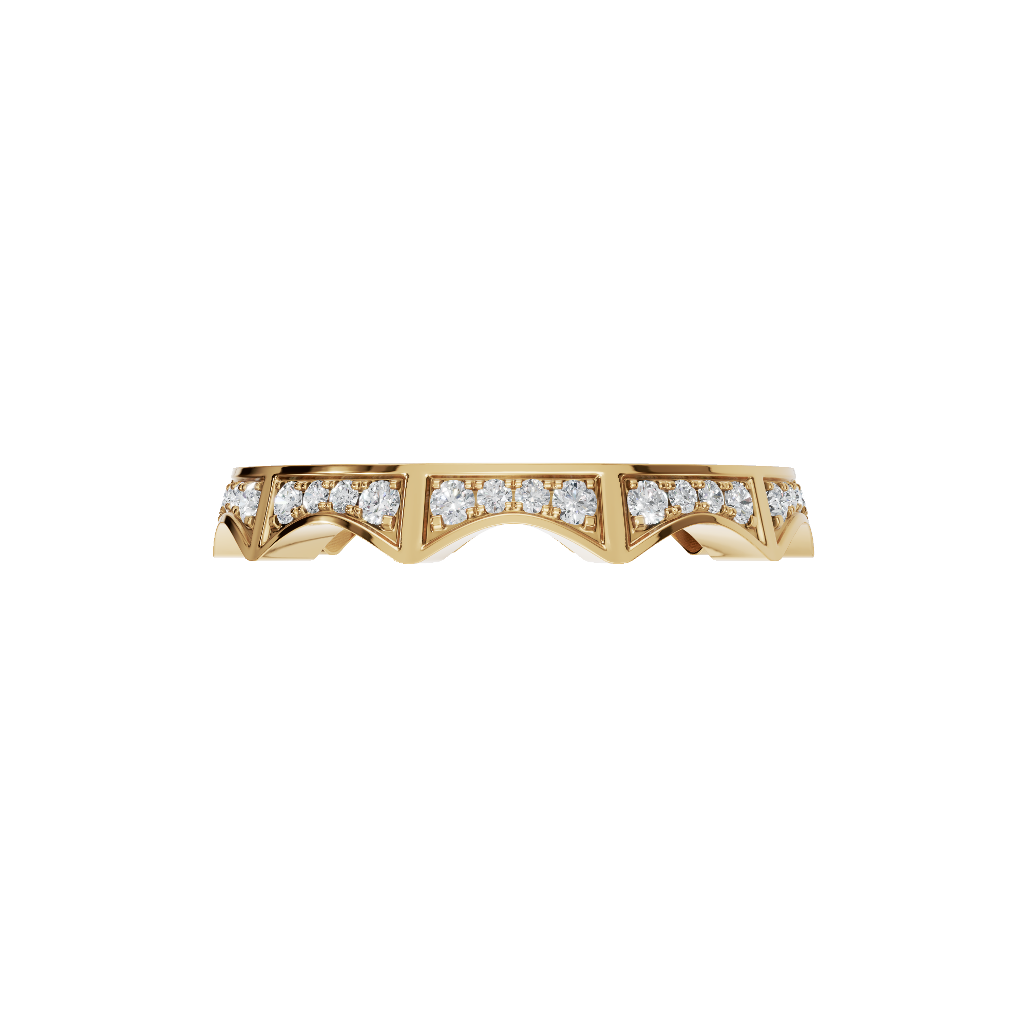 Crenelle Diamond Architectural Band in Yellow Gold | Lab Grown Diamond | Roomy's Jewelery