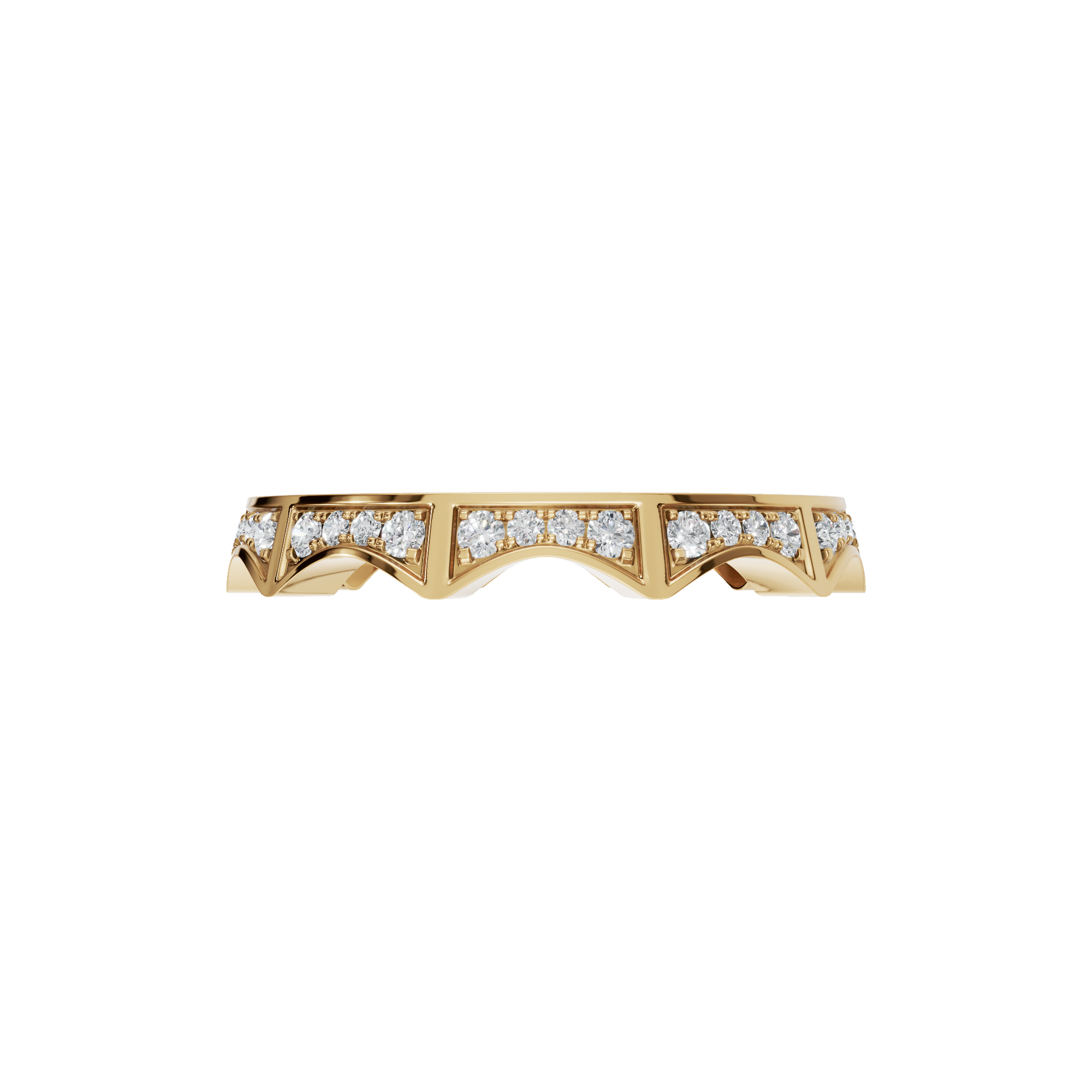 Crenelle Diamond Architectural Band in Yellow Gold | Lab Grown Diamond | Roomy's Jewelery