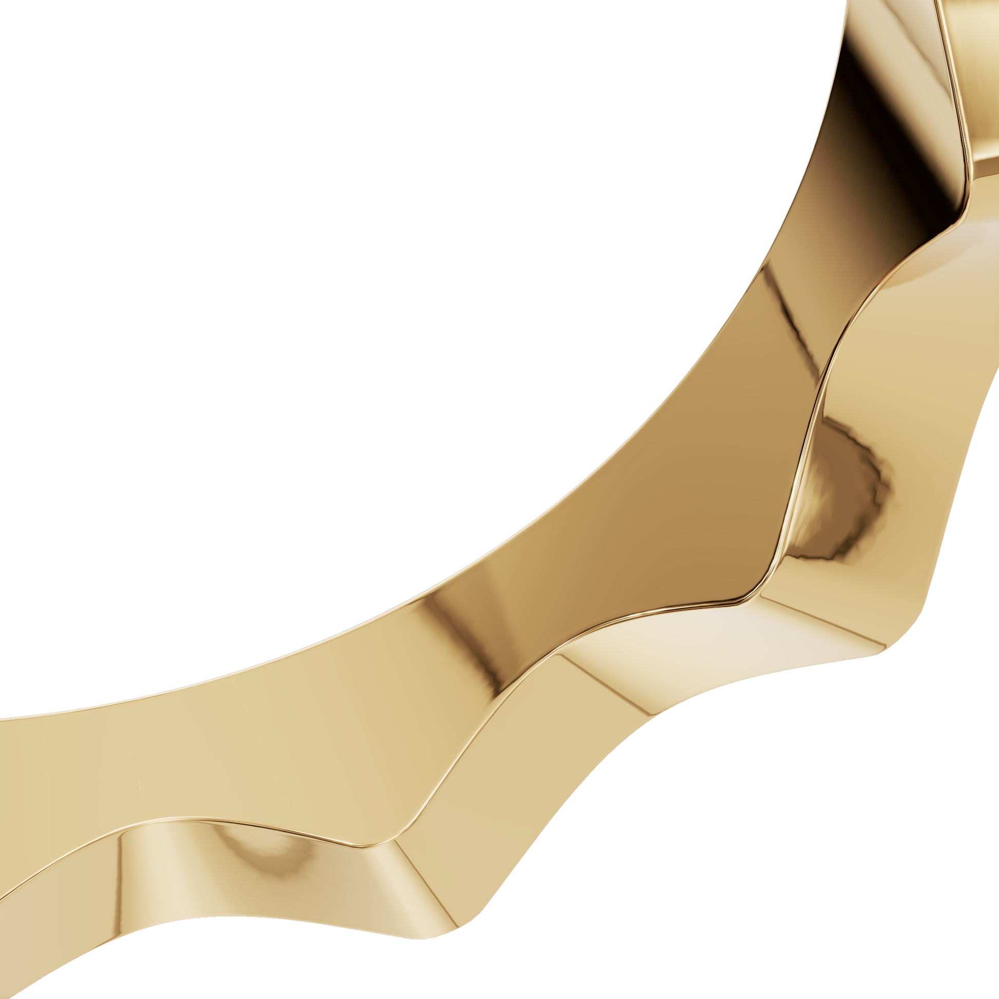 Crenelle Diamond Architectural Band in Yellow Gold flat lay | Roomy's Jewellery