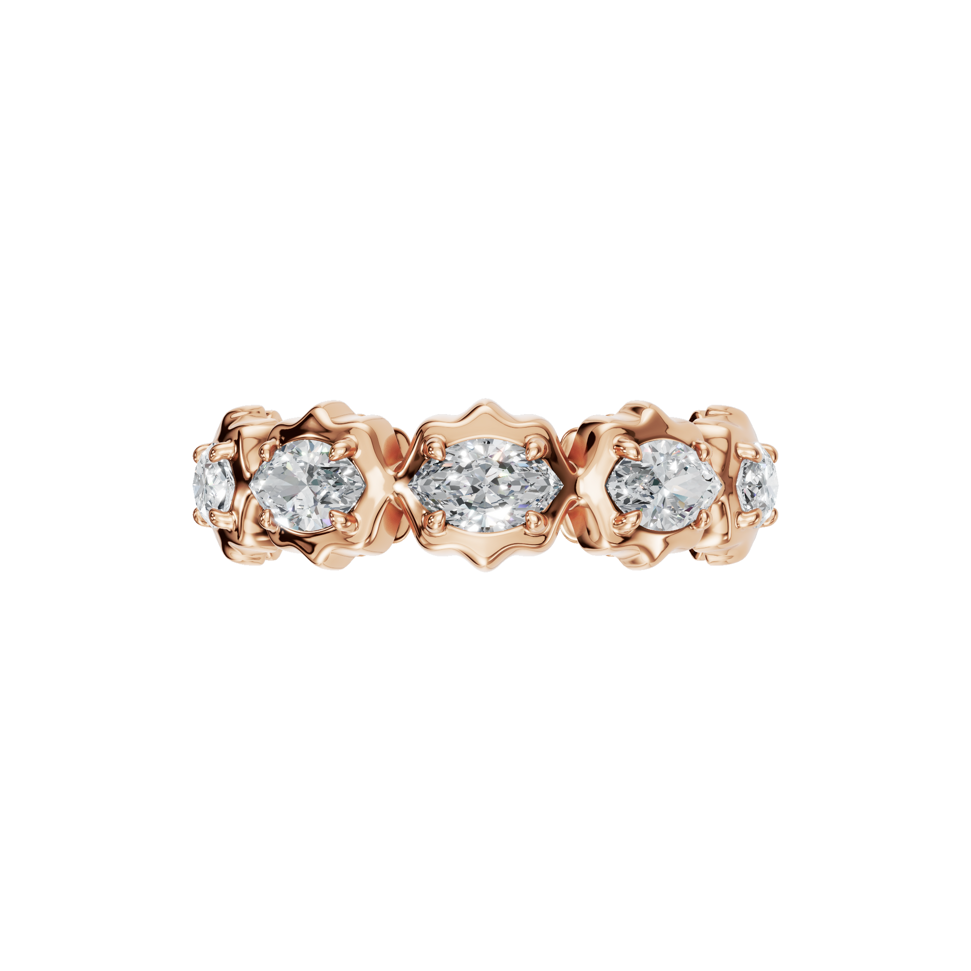 Marquise Eternity Diamond Band in Rose Gold — Lab Grown | Roomy's Jewellery