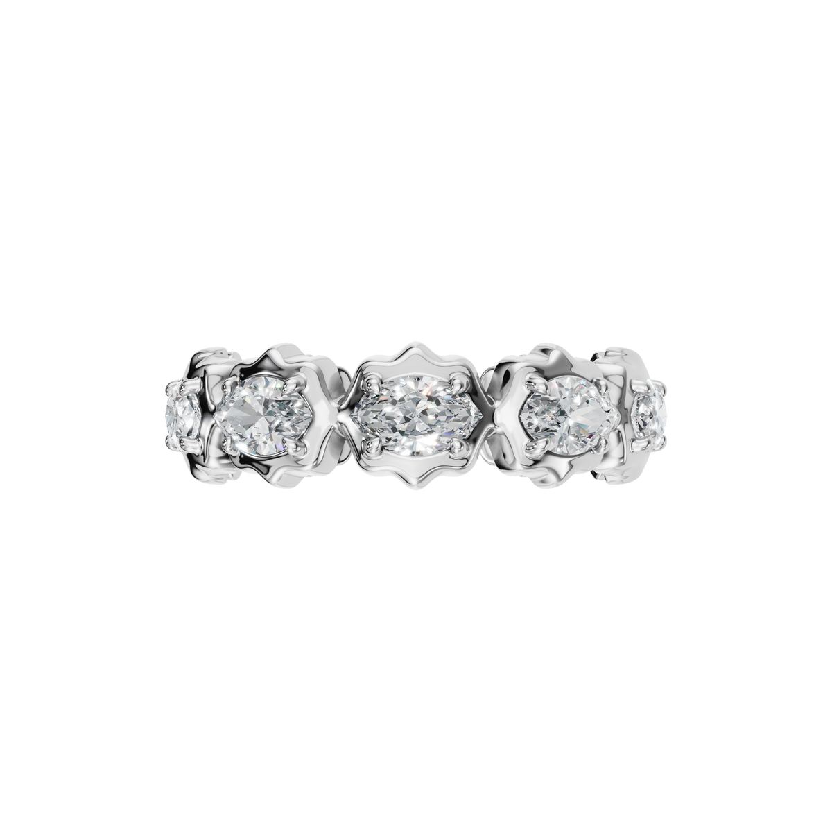 Marquise Eternity Diamond Band in White Gold — Lab Grown | Roomy's Jewellery