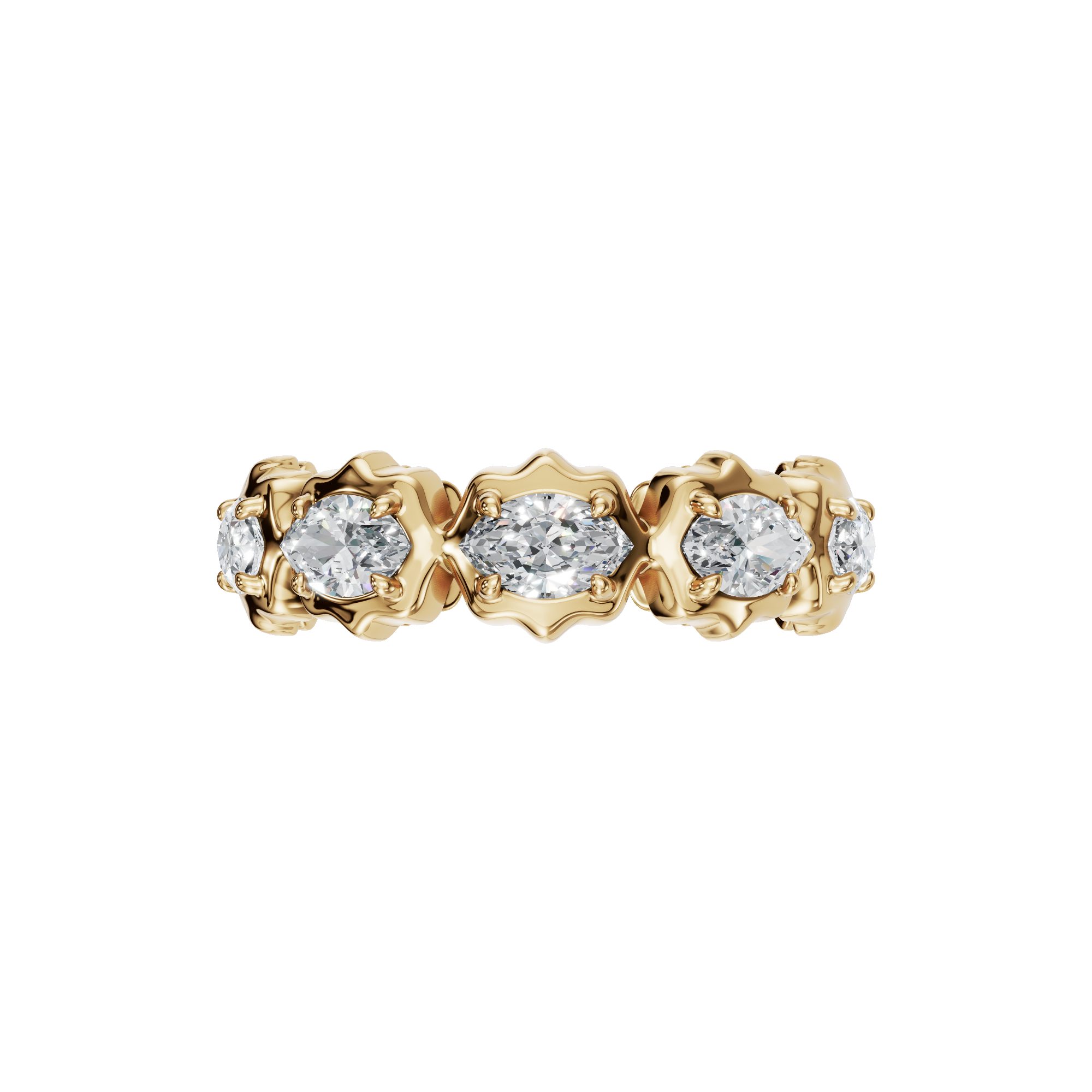 Marquise Eternity Diamond Band in Yellow Gold | Lab Grown Diamond | Roomy's Jewelery