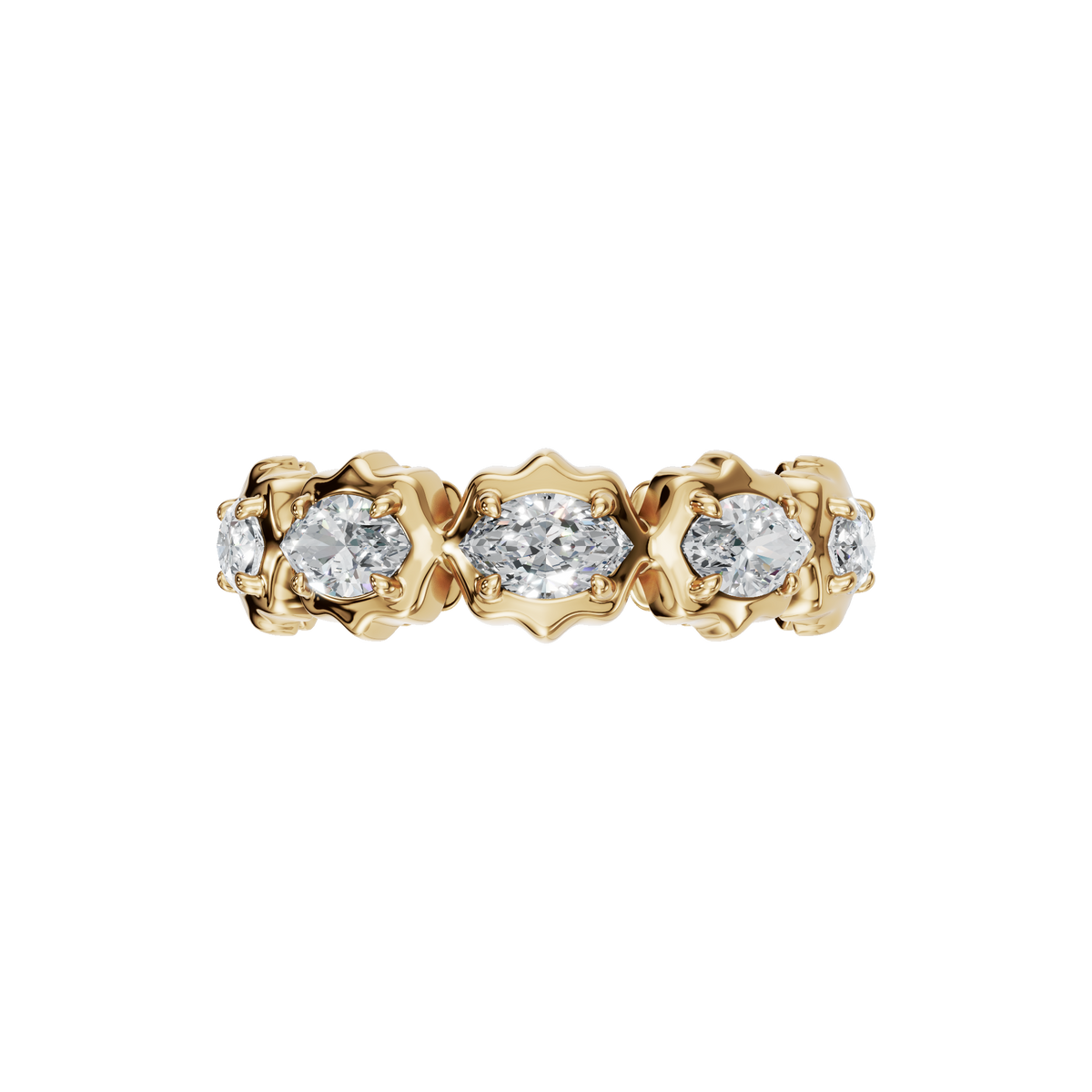 Marquise Eternity Diamond Band in Yellow Gold | Lab Grown Diamond | Roomy's Jewelery