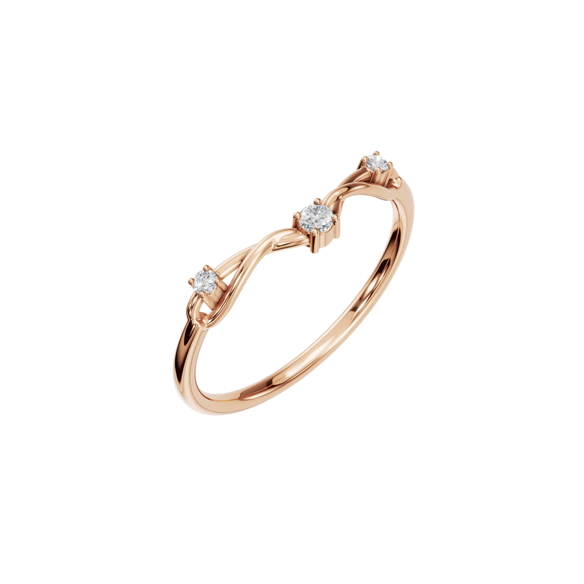 Tendril Diamond Vine Ring in Rose Gold close-up | Roomy's Jewellery